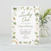 Lucky One 1st Birthday St Patrick's Day Invitation 招待状 (スタンド正面)