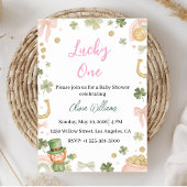 Lucky One Baby Shower Invitation Shamrock Theme 招待状