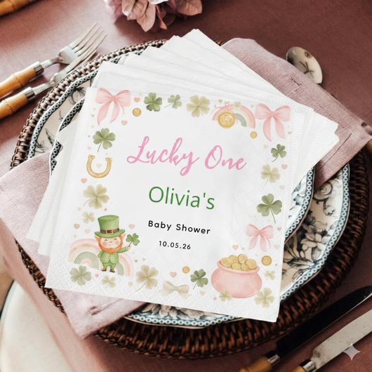 Lucky One Baby Shower Napkins – St Patrick’s Day  スタンダードカクテルナプキン