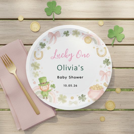 Lucky One Baby Shower Paper Plates – St Patricks  ペーパープレート