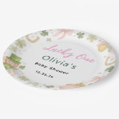 Lucky One Baby Shower Paper Plates – St Patricks  ペーパープレート (アングル)