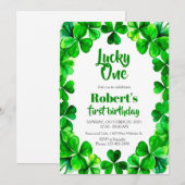 Lucky One Birthday, Shamrock Birthday Invite 招待状 (正面/裏面)