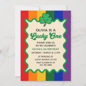 Lucky One Cute Shamrock St. Patrick's 1st Birthday 招待状 (正面)