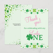 Lucky One First 1st Birthday Party サンキューカード (正面/裏面)