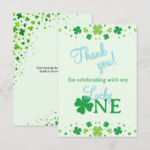 Lucky One First 1st Birthday Party サンキューカード (正面/裏面)