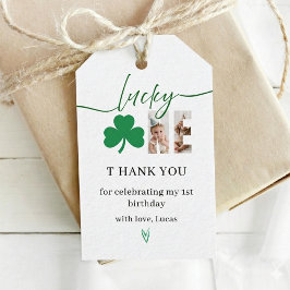 Lucky One First Birthday Favor Tag Green Shamrock ギフトタグ