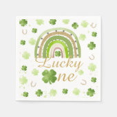 Lucky One First Birthday Napkins スタンダードカクテルナプキン (正面)