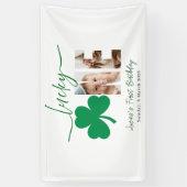 Lucky One First Birthday Personalized Shamrock Pho 横断幕 (縦)