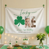 Lucky One First Birthday Personalized Shamrock Pho 横断幕