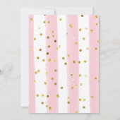 Lucky One Girl 1st Birthday Invitation Pink Gold 招待状 (裏面)