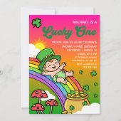 Lucky One Gradient St.Patrick's Day 1st Birthday 招待状 (正面)
