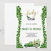 LUCKY ONE GREEN BIRTHDAY PARTY Invitation 招待状 (正面/裏面)