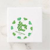 Lucky One Green Shamrock Clover 1st Birthday Party フェイバータグ (インサイチュ)
