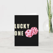 Lucky One Heart Dice Couples Matching Valentines D カード (正面)