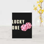 Lucky One Heart Dice Couples Matching Valentines D カード (黄色い花)