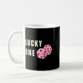Lucky One Heart Dice Couples Matching Valentines D コーヒーマグカップ (左)