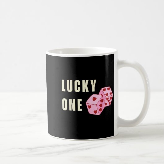 Lucky One Heart Dice Couples Matching Valentines D コーヒーマグカップ (右)