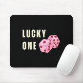 Lucky One Heart Dice Couples Matching Valentines D マウスパッド (マウス)