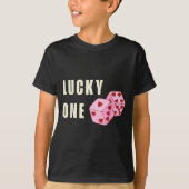 Lucky One Heart Dice Couples Matching Valentines D Tシャツ (正面)