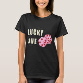 Lucky One Heart Dice Couples Matching Valentines D Tシャツ (正面)