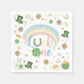Lucky One Rainbow Birthday Napkins スタンダードカクテルナプキン (正面)
