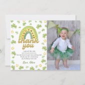 Lucky One Rainbow Birthday Photo Thank You Card サンキューカード (正面)