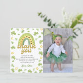 Lucky One Rainbow Birthday Photo Thank You Card サンキューカード (スタンド正面)