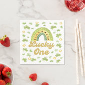 Lucky One Rainbow Birthday Shamrock Napkins スタンダードカクテルナプキン (インサイチュ)