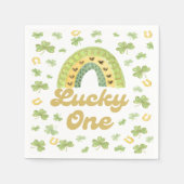 Lucky One Rainbow Birthday Shamrock Napkins スタンダードカクテルナプキン (正面)