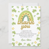 Lucky One Rainbow Shamrock Birthday Thank You Card サンキューカード (正面)