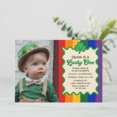 Lucky One Rainbow St. Patrick's 1st Birthday Photo 招待状 (スタンド正面)