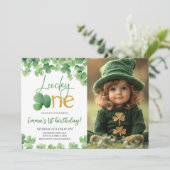 Lucky One Shamrock 1st Birthday Photo 招待状 (スタンド正面)