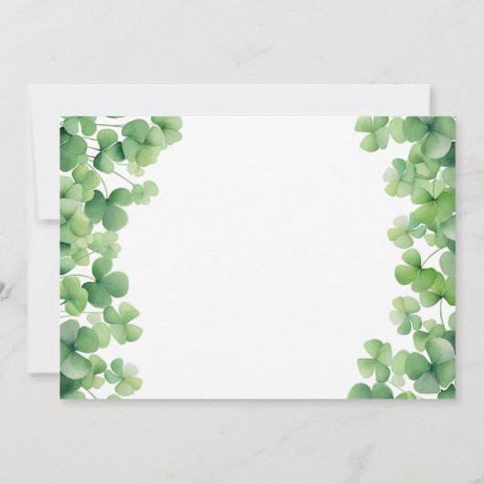 Lucky One Shamrock 1st Birthday Photo 招待状 (裏面)