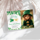 Lucky One Shamrock 1st Birthday Photo 招待状