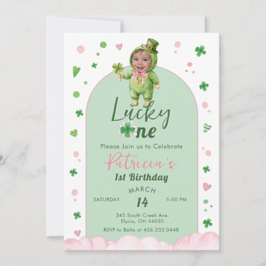 Lucky One St Patrick Birthday Photo 招待状 (正面)