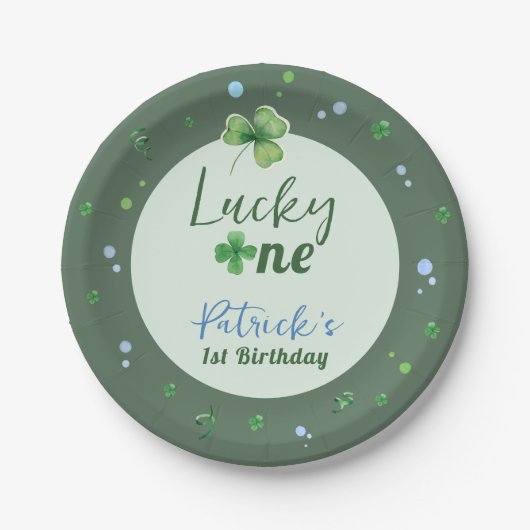 Lucky One St Patrick Boy Birthday ペーパープレート (正面)