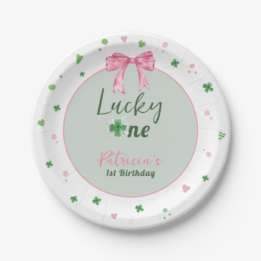 Lucky One St Patrick Girl Birthday ペーパープレート (正面)