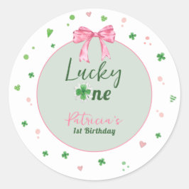 Lucky One St Patrick Girl Birthday ラウンドシール