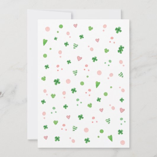 Lucky One St Patrick Girl Birthday 招待状 (裏面)