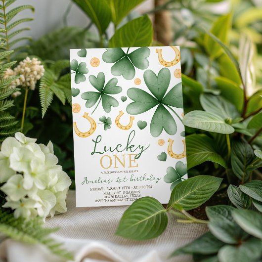 Lucky One St. Patrick's 1st Birthday Invite 招待状
