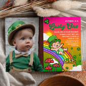 Lucky One St.Patrick's Day 1st Birthday Photo 招待状