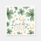 Lucky One St. Patrick's Day Birthday Napkin スタンダードカクテルナプキン (正面)