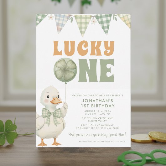 Lucky One St. Patrick's Day First Birthday 招待状
