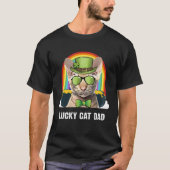 Lucky Oriental Cat Dad St Patricks Day Tシャツ (正面)