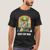 Lucky Oriental Cat Mom St Patricks Day Tシャツ (正面)