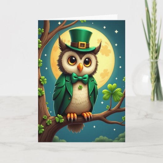 Lucky Owl Festive Fun Card カード (正面)