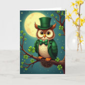 Lucky Owl Moonlit Scene Card カード (黄色い花)
