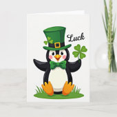 Lucky Penguin St Patricks Day Card カード (正面)