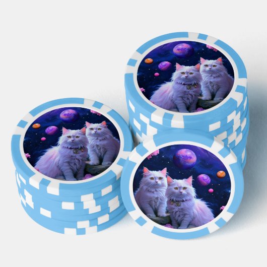 Lucky Poker Chips for Cat Lovers ポーカーチップ (積み重ね)
