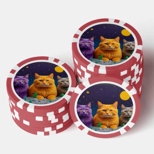 Lucky Poker Chips for Cat Lovers ポーカーチップ (積み重ね)